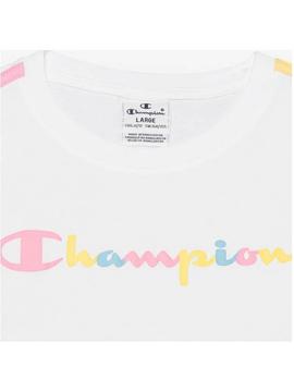 Camiseta Champion Bco/Multicolor Niña