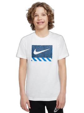 Camiseta Nike BrandMark Bco/Azul Niño