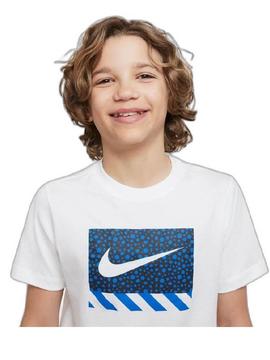 Camiseta Nike BrandMark Bco/Azul Niño