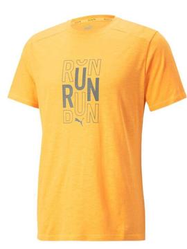 Camiseta Puma Run Logo Naranja Hombre