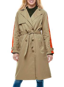 Trench Only Sabella Long Tostado Mujer