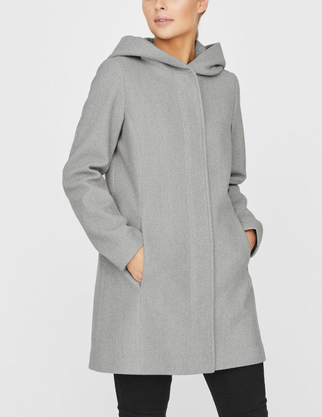 Gallery abrigo gris vero moda dafnedora con capucha para mujer  2 