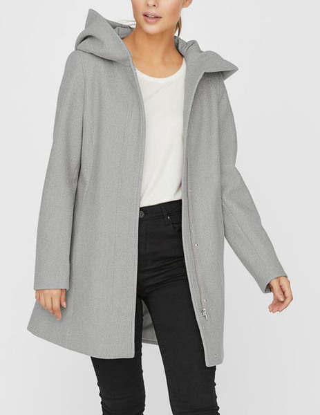 Gallery abrigo gris vero moda dafnedora con capucha para mujer  4 