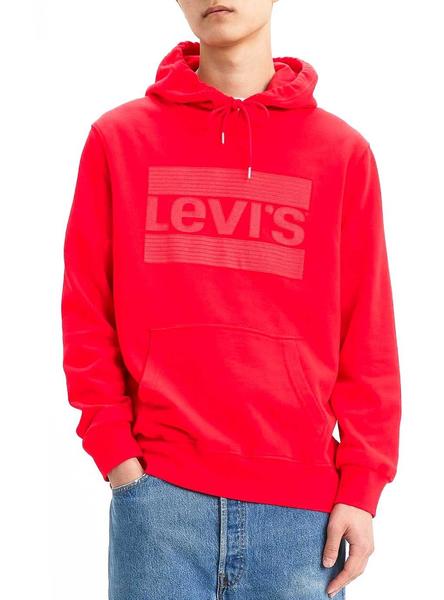 Levi's - Sudadera de hombre roja con capucha