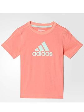 Camiseta Adidas Rosa/Verde Niña