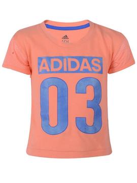 Camiseta Adidas Tecnica Naranja Niña