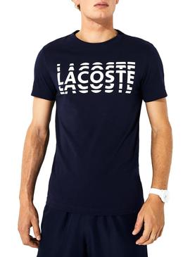 Camiseta Lacoste Multiple Logo Azul Marino Hombre
