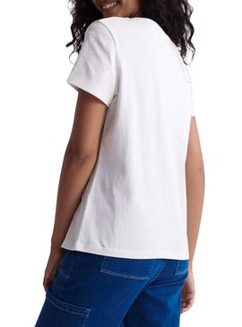 Camiseta Superdry Elite Orange Label Blanco Mujer