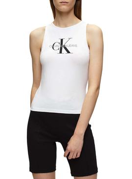 Camiseta Calvin Klein Monogram Sporty Blanco Mujer