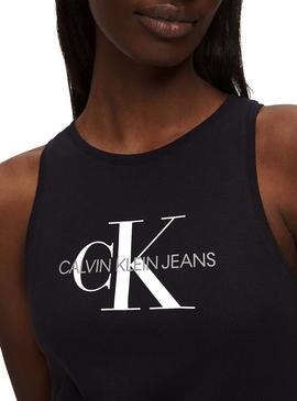 Vestido Calvin Klein Monogram Tank Negro Mujer