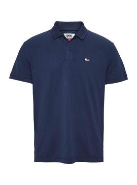 Polo Tommy Jeans Classic Solid Azul para Hombre