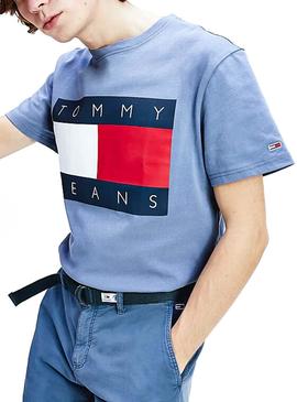 Camiseta Tommy Jeans Big Flag Azul Hombre