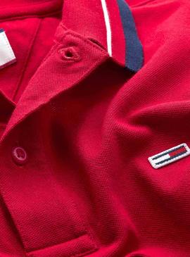 Polo Tommy Jeans Classic Rojo para Hombre