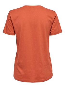 Camiseta Only Indre Naranja para Mujer