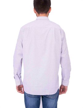 Camisa blanco detalles cruces bolsillo G54 para hombre