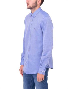 Camisa azul casual Gendive custom fit para hombre