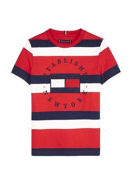 Camiseta Tommy Hilfiger Stripes Rojo para Niño