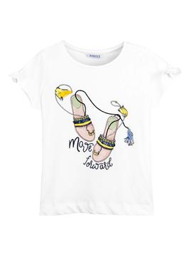 Camiseta Mayoral Flip Flops Blanco para Niña