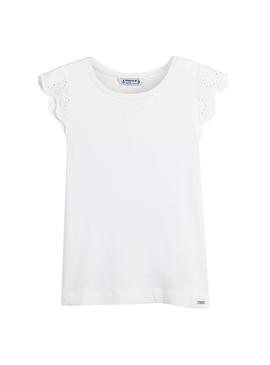 Camiseta Mayoral Ruffle Blanco para Niña