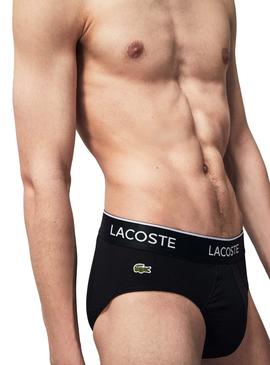 Pack 3 Slips Lacoste Casual Negro Para Hombre