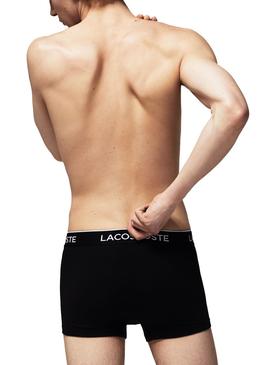 Pack 3 Boxers Lacoste Casual Negro Para Hombre