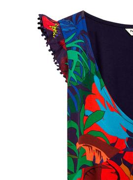 Camiseta Naf Naf Tropical Multicolor Para Mujer