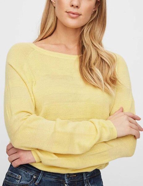Gallery jersey amarillo franjas relieve vero moda vmcava para mujer  2 