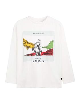 Camiseta Mayoral Mountain Blanco Para Niño