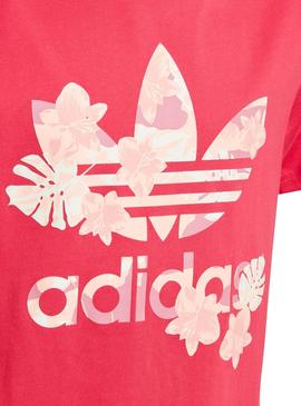 Camiseta Adidas Flowers Rosa para Niña