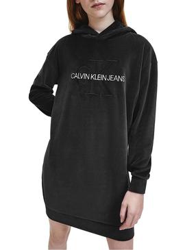 Vestido Calvin Klein Tercipelo Negro Para Niña