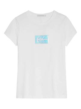 Camiseta Calvin Klein Monogram Slim Blanco Niña 
