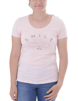Camiseta salmon estampada Losan para mujer