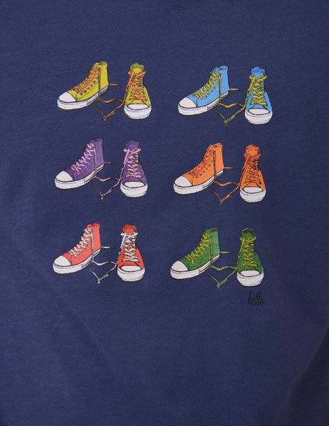Gallery camiseta azul zapatillas manga corta gendive para hombre  6 