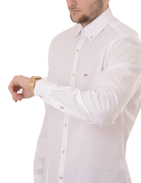 Gallery camisa blanco elegant  manga larga gendive para hombre  6 