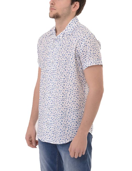 Gallery camisa manga corta blanco pinceladas azul gendive  5 