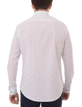 Camisa blanca detalles estrella manga larga Gendive para hombre