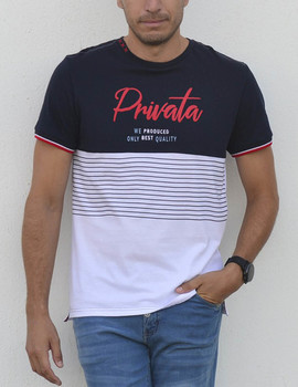 Thumb camiseta marino combinado listas manga corta privata para hombre