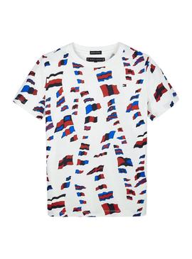 Camiseta Tommy Hilfiger Multi Flag Blanco 