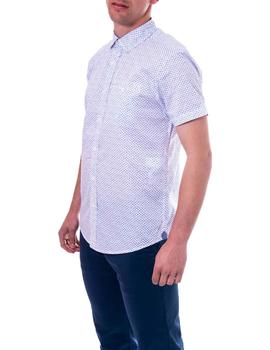 Camisa LOSAN blanco estampada azul m.c